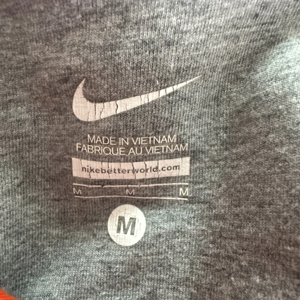 Vintage Nike Hoodie‎ Mens Sz Medium Orange Swoosh Script Spellout Y2k Streetwear